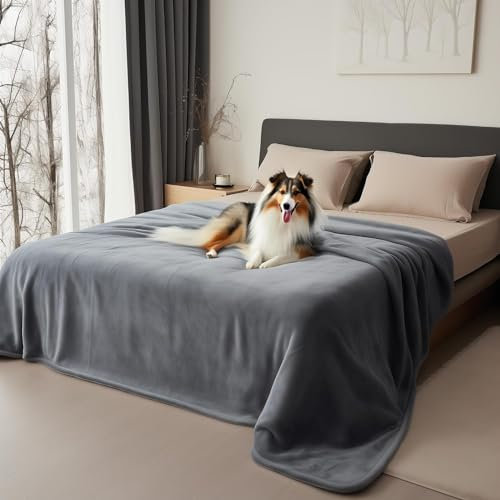 Bedding Aid wasserdichte Decke, Hundedecke Wasserdicht, Liebesdecke Wasserdicht, Katzendecke, Hundedecke, Hundedecke Sofa, Dunkelgrau/Hellgrau, Sofadecke (152x203cm)
