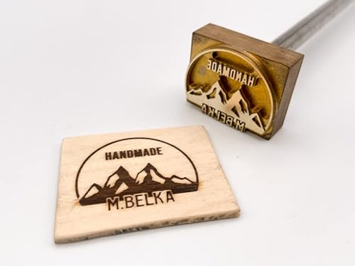 Dein Brandstempel elektrischer Schriftzug im Motiv Berge für Holz, Leder, Pappe - personalisiertes Brandeisen, individueller Brennstempel in 70 x 57 mm