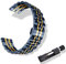 RoYiio Edelstahl Armband für Anstoßbreite 22mm, ErsatzArmband mit Schnellverschluss, Schön Poliert, Metallband für Damen und Herren - Blau Gold