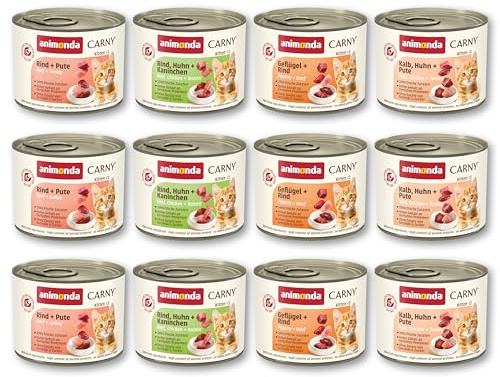 animonda Carny Kitten, cibo umido per gatti, Varietà per Gattini 12 x 200 g