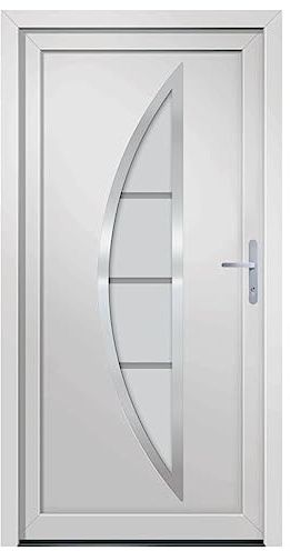 vidaXL Porta Ingresso Bianca 98x200 cm in PVC, porta, porta di ingresso, porta d'ingresso in PVC, porta entrata, porta in PVC, porte, porte in PVC