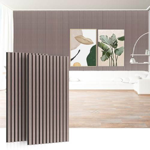 Akustikpaneele 120x60cm, 2 Stück Moderne 3D Wandverkleidung aus MDF und Akustikfilz, Schallabsorbierende Lamellenwand für Wohnzimmer- Elegante Lösung zur Schallisolierung für Wand und Decke