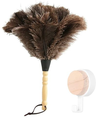 1 plumero y 1 gancho de madera, herramientas de limpieza del hogar, artículos para el hogar, accesorios de muebles, herramienta de eliminación de polvo, dispositivo de eliminación de polvo, gancho