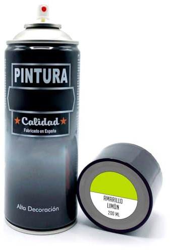 AC - Bote de Pintura en Spray - Fabricado en España - Ideal para cualquier superficie, Madera, Metal, Cartón, Piedra o Cerámica - Capacidad de 200 ML - Color Amarillo Limón