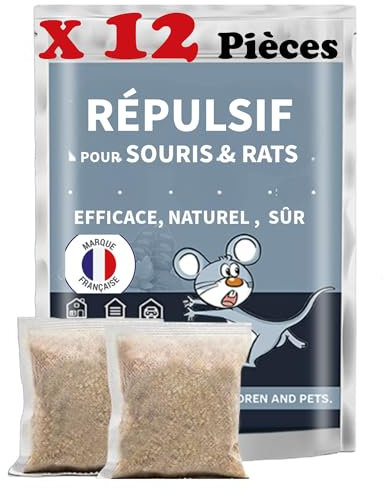 12 Beutel x Mäusevertreiber für den Außen/Innenbereich, Ultraschall-Rattenabwehr, natürliches Mäuseabwehr, leistungsstarkes und verbessertes Nagetiervertreiber, entfernt Mäuse