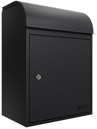 iLoveParcels Fulham Premium Small Parcel Drop Box. Waterproof Safe & Secure Delivery parcel box outdoor, Delivery Box, Post & Letterbox With Anti Theft Key Lock Mounted To Wall Pale Black RAL 9005