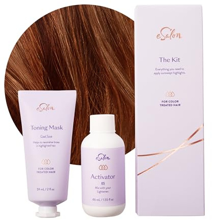 eSalon Light Set, Balayage Hair Highlighting Kit, Professional Grade At-home Highlighting Kit (Medium to Dark Copper & Mahogany)