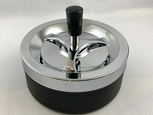 HA Rotary Ashtray Chrome/Black Matt 14 cm, 230 g