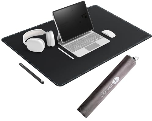 CENNBIE Leather Desk Mat Large, 110 x 60cm Desk Pad Blotter Protector, Extended Non-Slip Mouse Pad, Waterproof PU Leather Large Mouse pad for Desk Office and Home (Black)