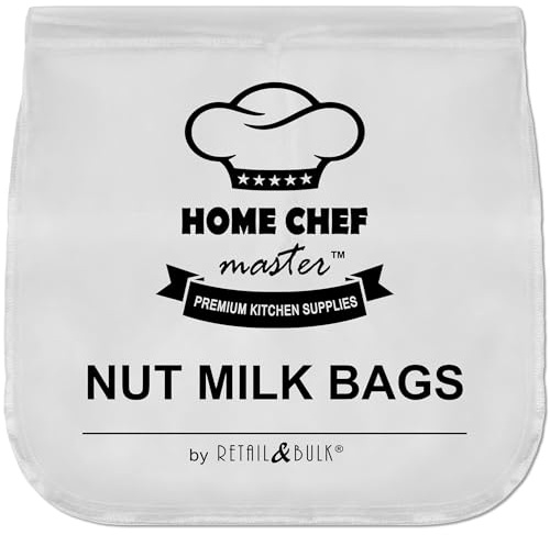 Large Nut Milk Bag - 12x12 Inches, 200 Micron Food Grade Nylon Mesh, Reusable Professional Strainer for Smooth Nut & Seed Milks, Juicing, Yogurt/Cheese/Tofu (1 Pack)