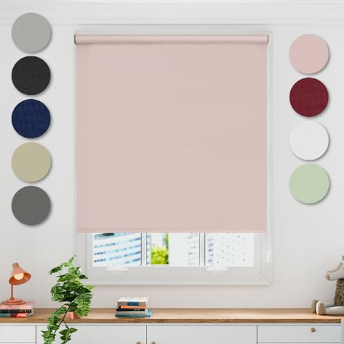Emma Barclay Blackout Roller Blind in Blush Pink - Width 180 x Drop 165cm