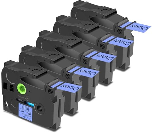 Cruxer Compatible con Brother P-touch TZe-541 Blue Lamined Bandas, Negro sobre Azul 0.70'' 18mm x 8m Cinta de escritura Reemplazo para Brother PT-P710BTH PT-D410 PT-E550WVP PT-P700 PT-2500PC (paquete