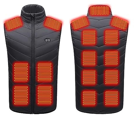 ZEZKT Chaleco calefactable para hombre y mujer chaleco calefactor eléctrico eléctrico (sin batería) Chaleco Calefactable Carga USB inteligente 17 Zonas de calefacción Trabajo pesca Caza Escalada