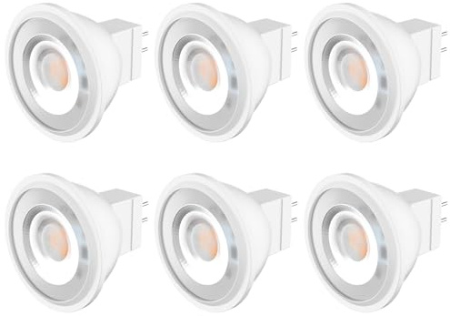 Noobibaba - Lámpara LED MR11, MR11, GU4, LED, 12 V, blanco cálido, 3 W, 40 grados, no regulable, sustituye a lámpara halógena de 25 W, pack de 6