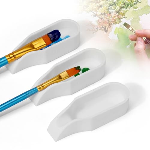 Magicfour Supporto in silicone per pennelli per pittura ad acquerello, olio, acrilico, 3 pezzi, porta pennelli da artista, soluzione organizer per accessori per pittura, design salvaspazio