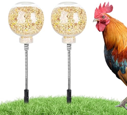 Gwtdtoad Mangiatoie Per Polli,2 Pezzi Alimentatore Galline | Distributore Cibo Ricaricabile Regolabile Mobile Per Pollame Gallina Cortile Giardino
