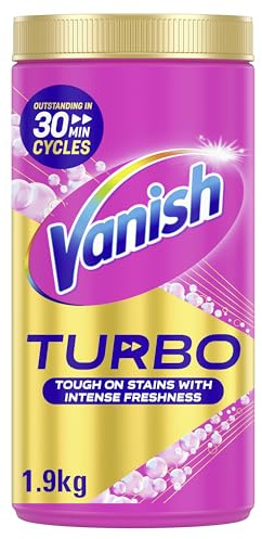 Vanish Turbo Stain Remover Powder, 1.9kg, Boosted Oxi Action for Quick Wash, Removes Stains, Safe on Colours & White