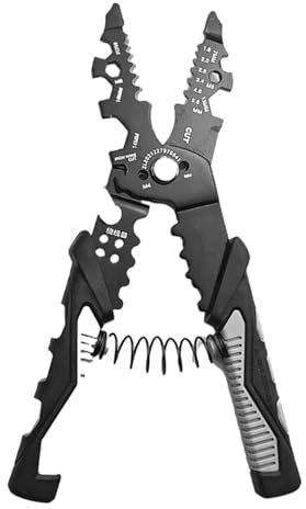 Spelafili per Cavi - Pinze Tagliafili 25 in 1 di Precisione | Pinze per Elettricisti Tagliafili Spellatore,Per Applicazioni Automotive, Costruzione, Terminali, Crimpatura, Taglio, Serraggio E Avvolgim