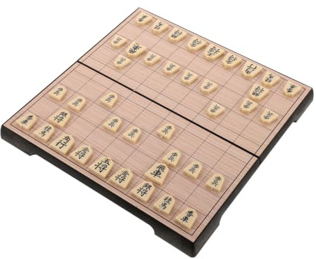 RUNROTOO Magnetisches Japanisches Schachspiel Reisespiel mit Faltbarem Schachbrett aus Ps für Erwachsene und Anfänger zur Kognitiven Entwicklung Unterwegs