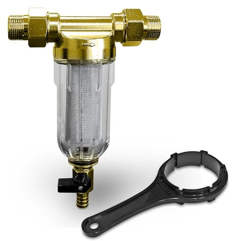 Reusable Whole House Spin Down Sediment Water Filter. Prefilter Removes Sediment, Rust, Sand from Water, 40 Micron, ¾ or 1 Inch Inlet/Outlet, by Ronaqua WELL-MATCHED with WSP-50, HQ-180ZA-50