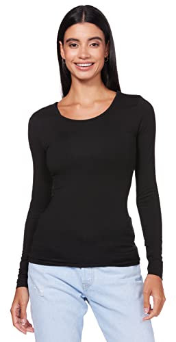 Only Onllive Love Life L/s Oneck Top Noos JRS T-Shirt, Noir, XL Femme