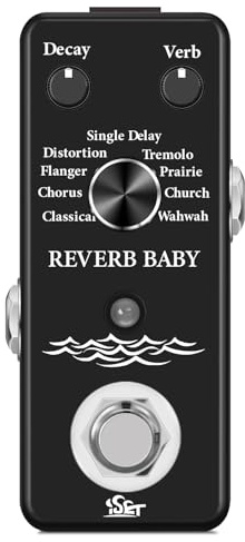 ISET Digital Reverb Guitar Pedal with 9 Modes Guitar Effect Pedal for Electric Guitar Bass True Bypass