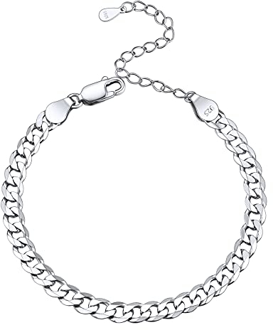 ChicSilver 925 Damen Panzer Armband Mädchen Silber 5mm Armskette für Braut Mama Tochter