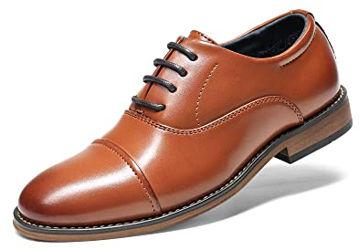 Bruno Marc Chaussures Oxfords pour Enfants Classique Chaussures Habillées Simples pour Garçons École,Size 36,Brun,SBOX2328K-E