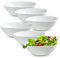 KADAX Saladier en verre blanc, ensemble de 6 bols carrés blancs en verre, bols à céréales adaptés au micro-ondes, bols de service pour salades, soupes, entrées, fruits (15 cm)