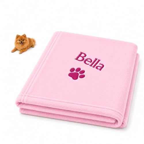 Lobeko Personalised Dog Blanket with Name, Puppy Gift, Washable Fleece
