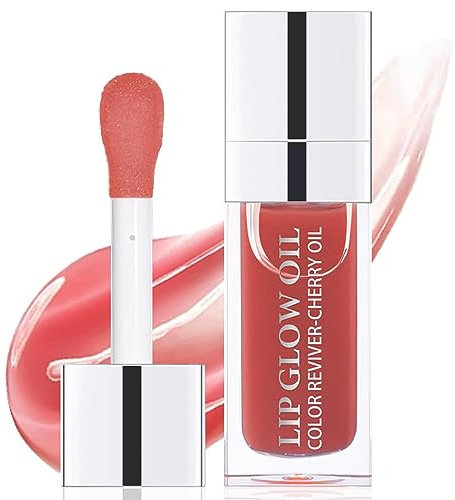 Hydrating Lip Glow Oil Hydrating & Long Lasting Plumping Lip Gloss Non-StickyTinted Lip Balm Lip Care Transparent Toot Lip Oil Prevents Lip Lines and Dry Cracked Lips (Rosewood)