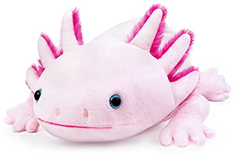 Tiny Heart Axolotl Stofftier Plüschtier 84cm/33” realistisches Axolotl Plüschtier schönes Tier niedliche und weiche Geschenke Plüsch-Axolotl für Kinder Jungen und Mädchen Axolotl Spielzeug Rosa