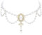 Telooco Quasten Perlenkette Damen Weiß Trachtenkette Glänzende Halskette mit Quastenperle Exquisite Mehrschichtige Imitation Perlenkette Retro 1920er Jahre Kette Schmuck für Braut Damen