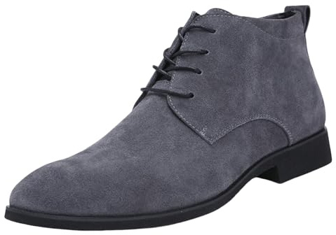 Generico Polacchine Uomo in Pelle Scarpe da Caccia Uomo Scarpe Casual da High Street Comodi E Adatti A Tutte Le Stagioni Polacchini Invernali Anfibi Invernali (Dark Gray,44)