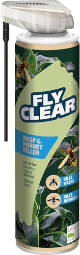Fly Clear Wasp & Hornet Killer Spray 400ml | High-Power Insecticide for Instant Knockdown | Fast-Acting Formula for Outdoor & Indoor Use | Long-Range Jet Spray