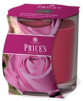 Price's - Damson Rose Jar Candle - Elegant, Flowery, Quality Fragrance - Long Lasting Scent - Up to 45 Hour Burn Time