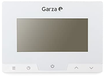Garza - Termostato Digital Programable de pared, Controlador de temperatura para caldera y calefacción, Pantalla táctil, Blanco