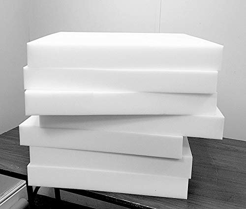 House of Threads HT Upholstery Foam Premium Quality Replacement Foam Sheet Cut to Any Size High Density Garden Furniture Cushions Seat Pads for Seating, Stool, Expanding Foam (12x12x1)