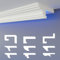 HEXIMO LED-Schattenfugenprofil Stuckleisten, indirekte Beleuchtung XPS-Styropor-Trockenbau-Deckenstuck Stuckleisten für Decken (30,6 Meter HLED 16)