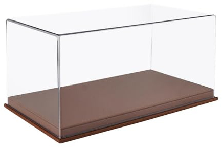 Fonowx 1/24 Scale Diecast Car Display Case with Clear PVC Cover Decorative for Model Collectors, Brown