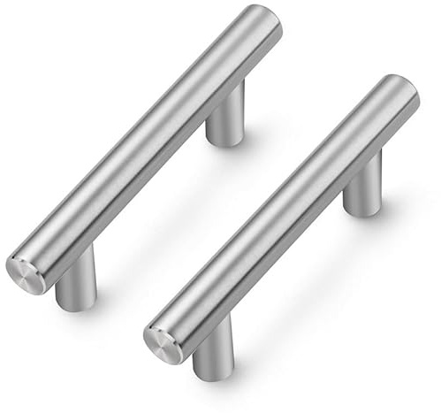 Ravinte 5 stycken silver möbelhandtag T-stång handtag för köksskåp 64 mm hålcentrum skåphandtag handtag rostfritt stål möbler dörrhandtag