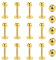 Gojewen 12er Lippenpiercing Stecker 1,2mm Chirurgenstahl Piercing Lippe Labret Helix Tragus Stud Gold 6mm