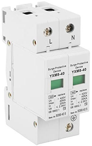 Dispositivo de Protección contra Sobretensiones de la Casa 220V 2P 40KA Arrester, Rendimiento Estable, Fácil de Instalar, Hecho, Proteger el