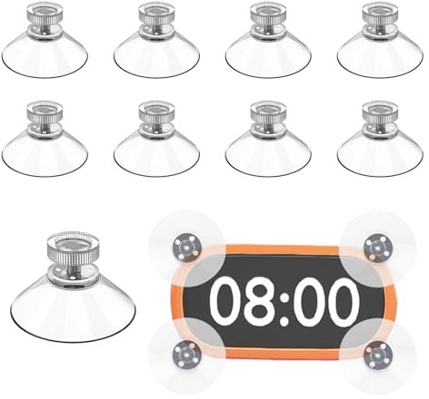8 Pezzi Ventose Trasparente con Filettatura 30 mm in PVC - Versatili per Appendi Decorazioni, Uso in Cucina e Su Superfici Lisce