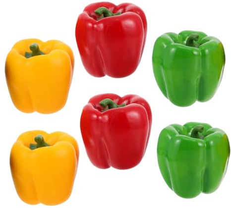 SOLUSTRE 1 Set Giocattoli Di Verdure Simulate Peperoni Finti Verdure Miste Simulate Finte Dolci Accessori Per La Fotografia Artificiali Peperoni Piccole 6 pezzi