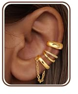 Adramata 3 Paar Ear Cuff Gold/Silber Ohrklemme Ohrringe für Damen Fake Piercings Ohr Earcuffs Clip On Ohrring Non Piercing Fake Ohrring Helix Knorpel Ohrringe Ohrmanschette Ohrclips