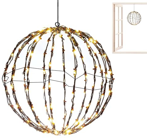 Esferas Navideñas Iluminadas, Esfera Lumínica Plegable para Exterior, Decoración para Árboles Jardín Y Bodas Noche