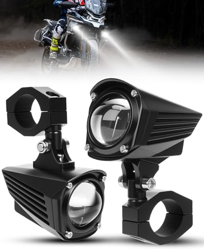 SUPAREE Faretti Fendinebbia Moto Faretti Moto LED con Interruttore Fari Supplementari Moto Omologati 6000K con Modalità Lampeggiante IP67 Impermeabile per R1200GS F800GS F650 2 Pezzi