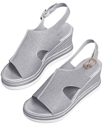 YIzdegg kilklack sandaler damer espadrilles – tofflor med justerbart spänne sandaletter ventilerande sandaletter öppen tå sommarskor ergonomiska vandringssandaler bekväma damsandaler