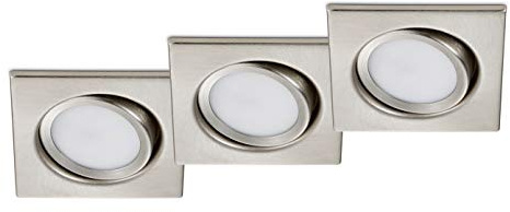Trio Leuchten LED Einbauleuchten Rila 3er-Set 650210307, Metall Nickel matt, inkl. 3x 5 Watt LED